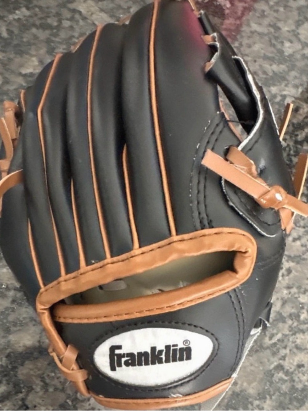 Franklin Kids Black and Tan Baseball Glove